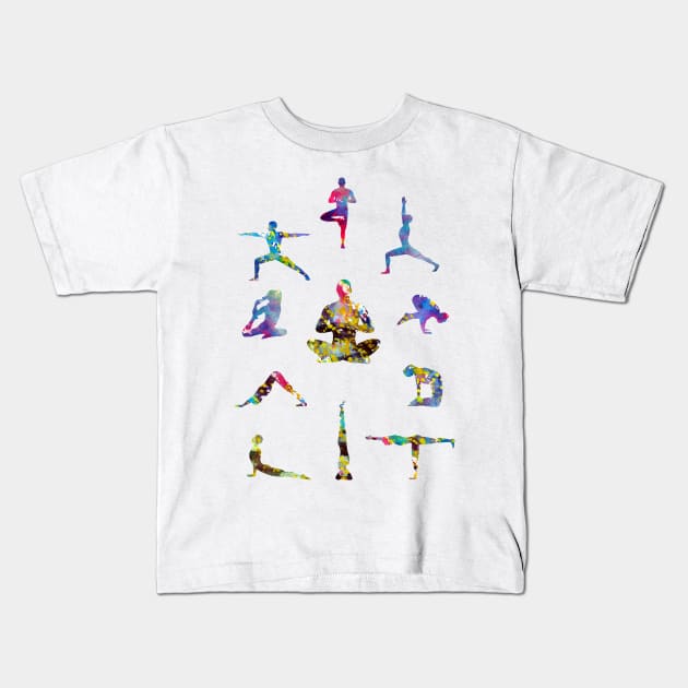 Yoga for men Kids T-Shirt by erzebeth